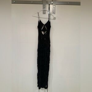 AKIRA Black Geometric Cutout cover up